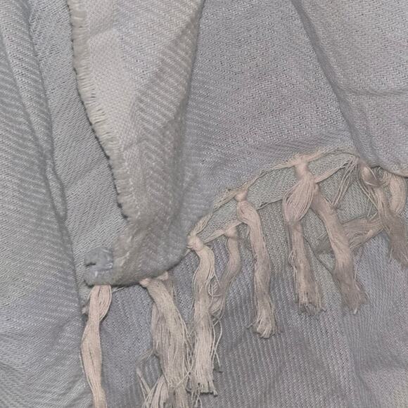 Pink Victoria's Secret Light Blue Fringed Shawl Throw Blanket Wrap 50 X 60 New - Picture 4 of 6